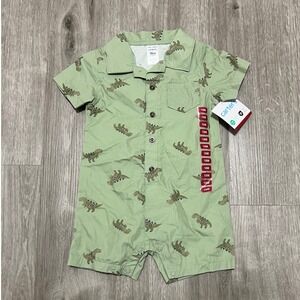 Carters Baby Boy Dinosaur Romper‎ Light Green 18 Months NWT